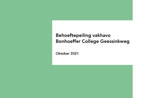 Afbeelding bij Behoeftepeiling Bonhoeffer College Geessinkweg